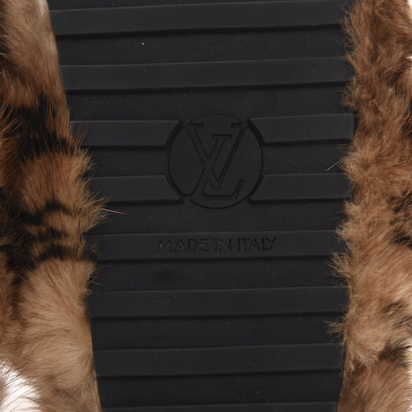 Mink Fur Bom Dia Slippers 37 Cognac