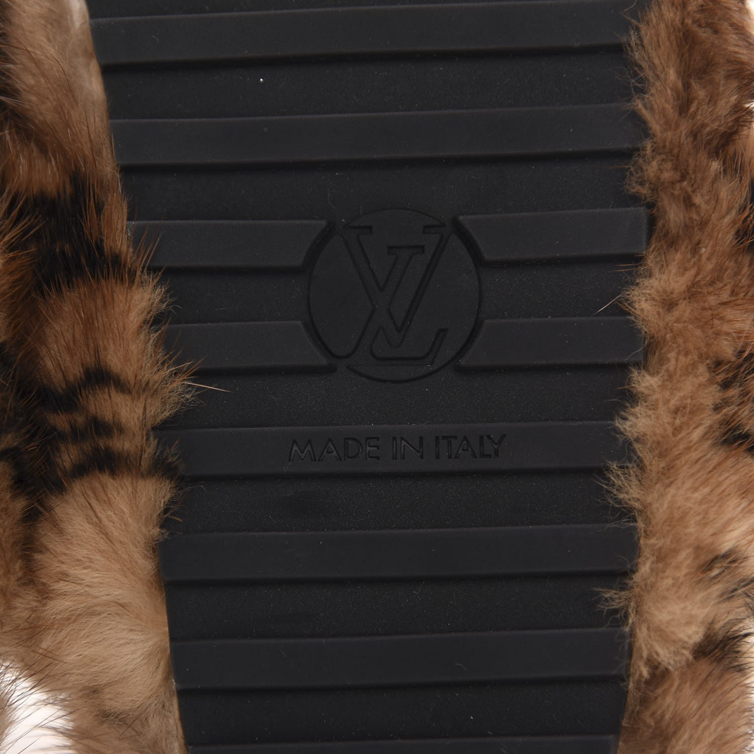 Louis Vuitton Mink Fur Bom Dia Slippers 37 Cognac 9 of 10