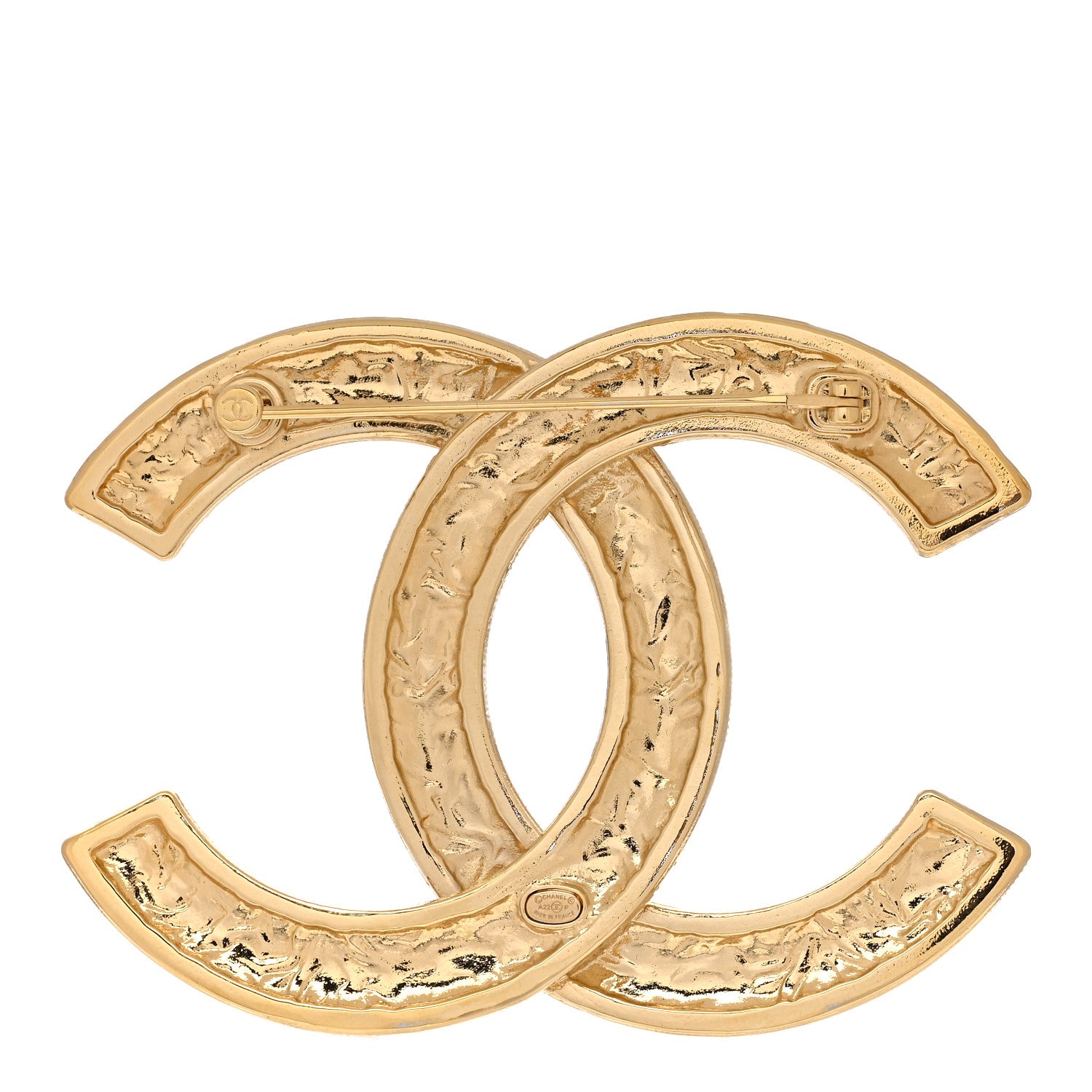 Chanel Metal Leopard Print CC Brooch Gold Black Beige 1185676