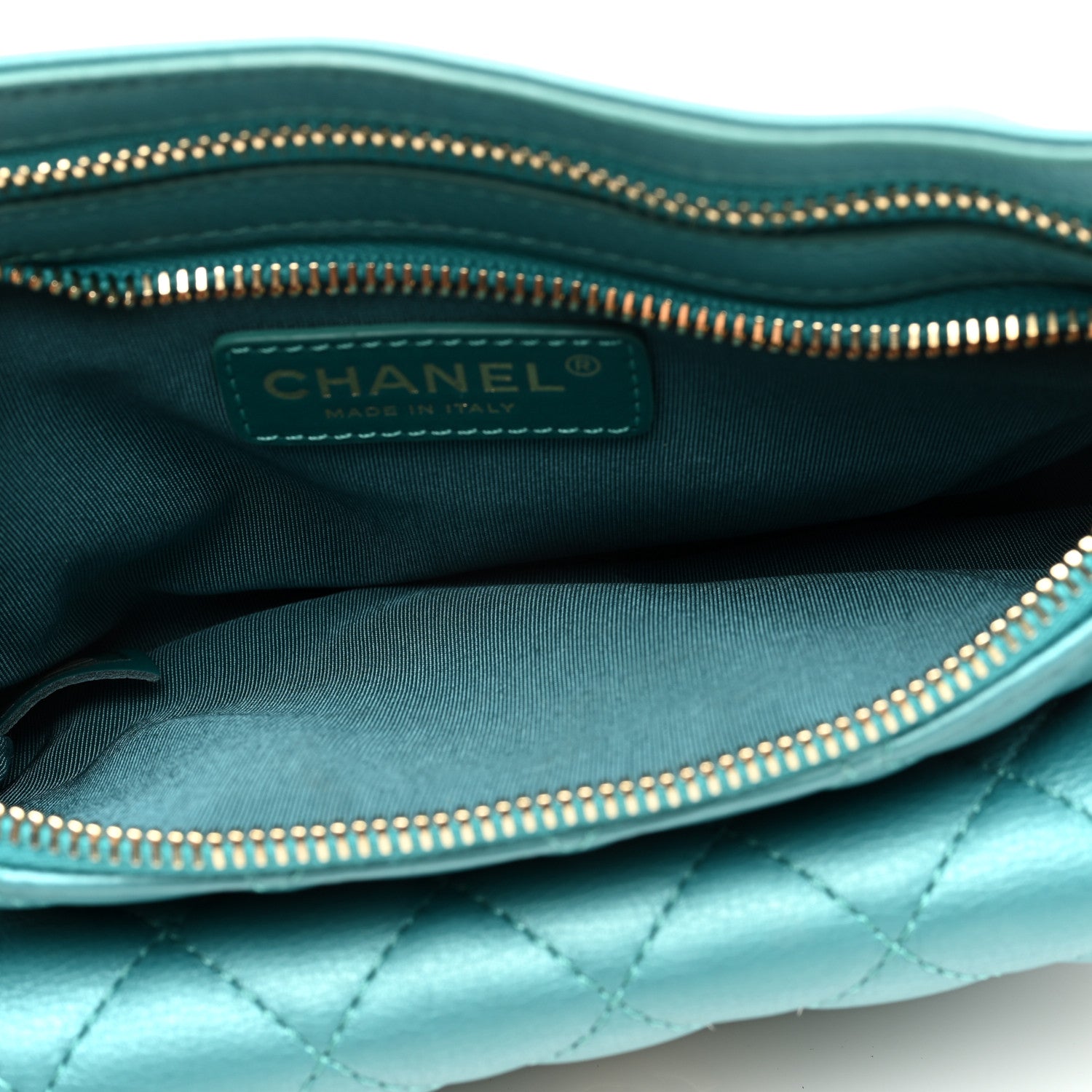 Chanel Metallic Calfskin Flap Chain Waist Bag Turquoise 5 of 12