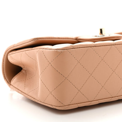 Chanel Lambskin Quilted Mini Top Handle Rectangular Flap Beige 9 of 10