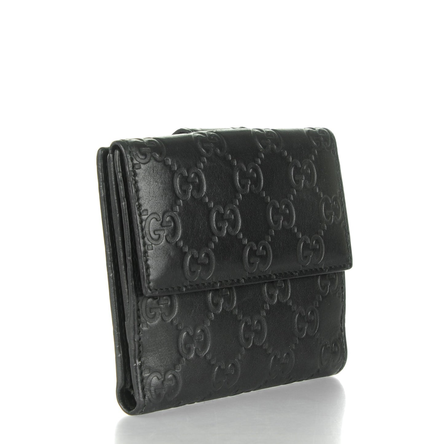 Guccisima Heart French Flap Wallet Black