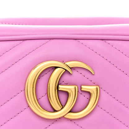 Gucci Calfskin Matelasse Small GG Marmont Chain Shoulder Bag Candy Mousse 8 of 11