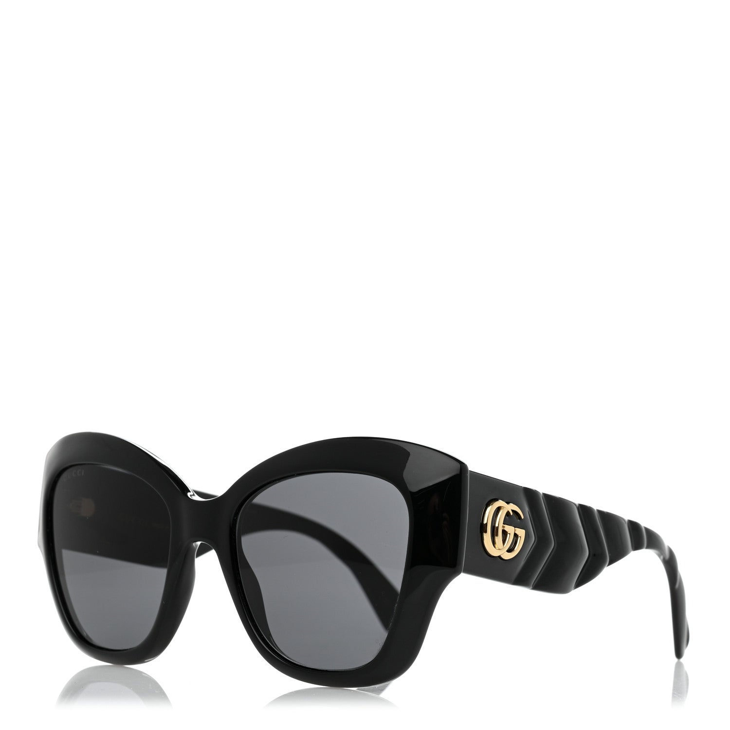 Gucci Acetate GG Butterfly Sunglasses GG0808S Black 1 of 8