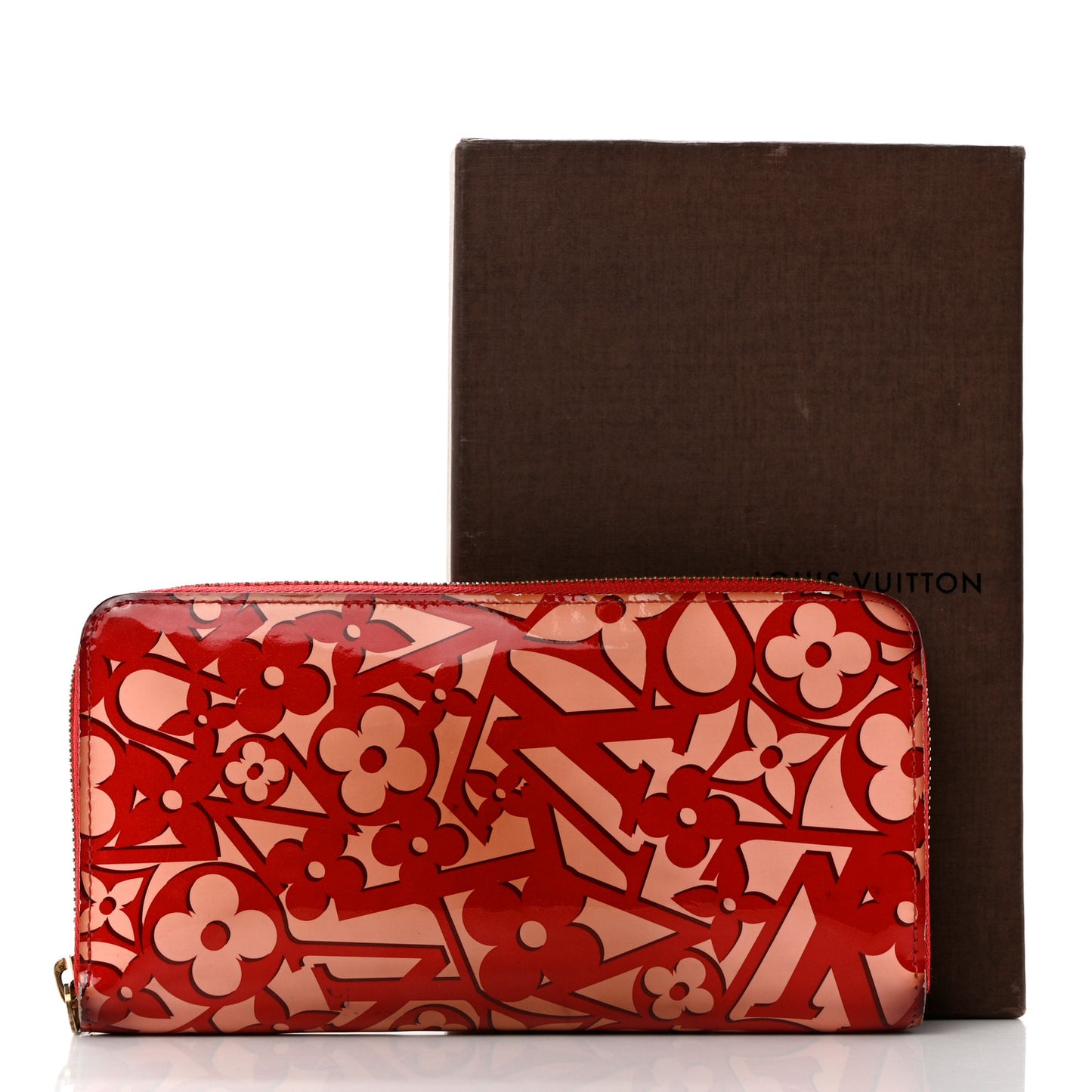 Patent Sweet Monogram Zippy Wallet Pomme D'Amour