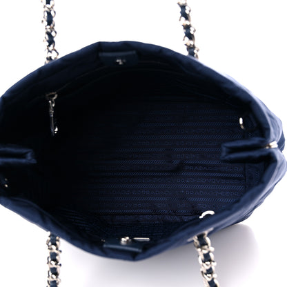 Prada Nylon Tessuto Impuntu Quilted Shoulder Bag Baltico 4 of 7