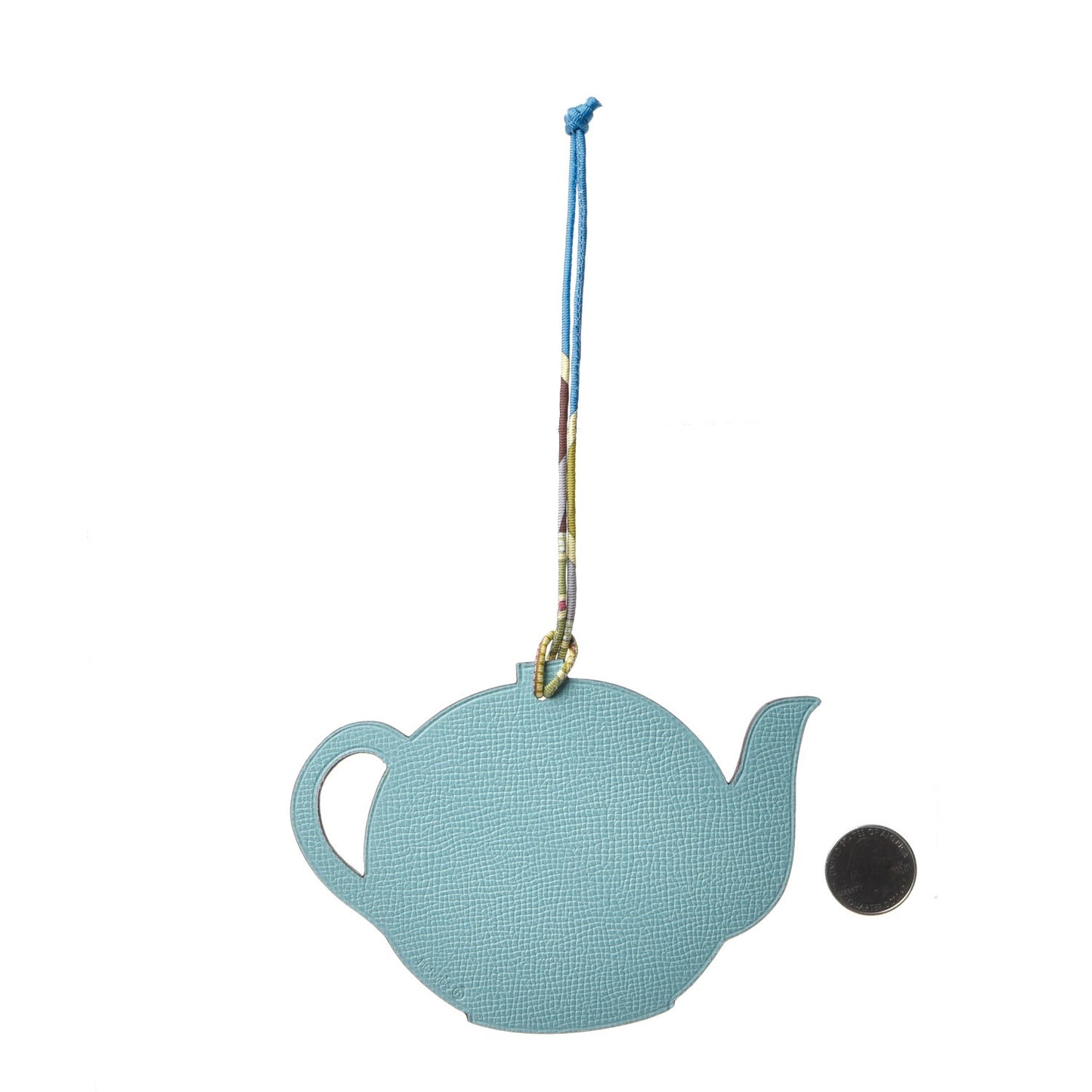 Togo Epsom Petit H Teapot Bag Charm GM Bougainvillea Bleu Atoll