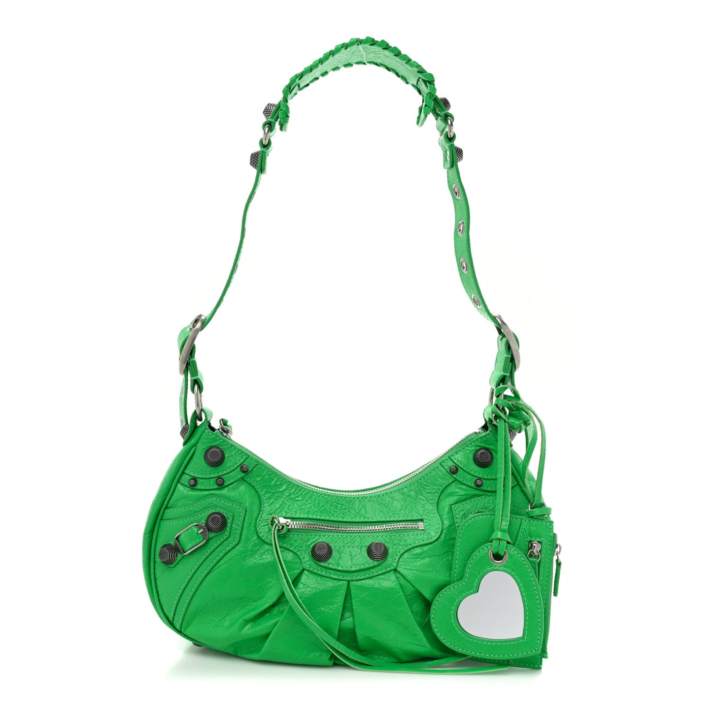 Agneau Arena Small Le Cagole Shoulder Bag Vivid Green
