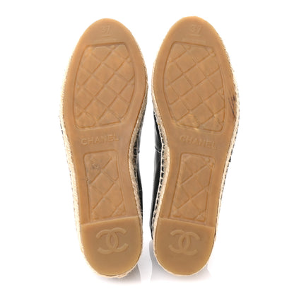 Chanel Lambskin CC Espadrilles 37 Black 6 of 9