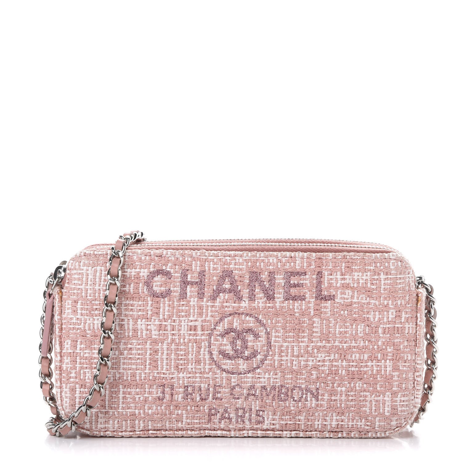 Chanel Canvas Small Deauville Clutch With Chain Pink 1 of 13