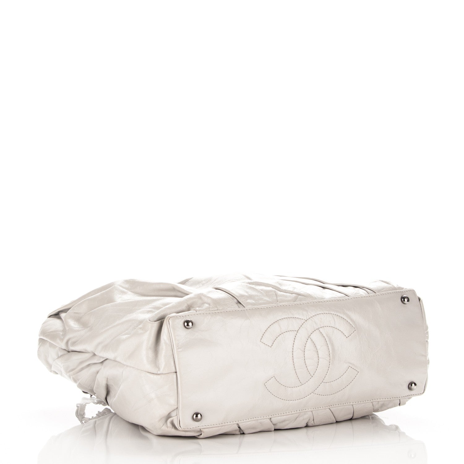 Chanel Glazed Calfskin Twisted Large Tote Gray 4 of 8
