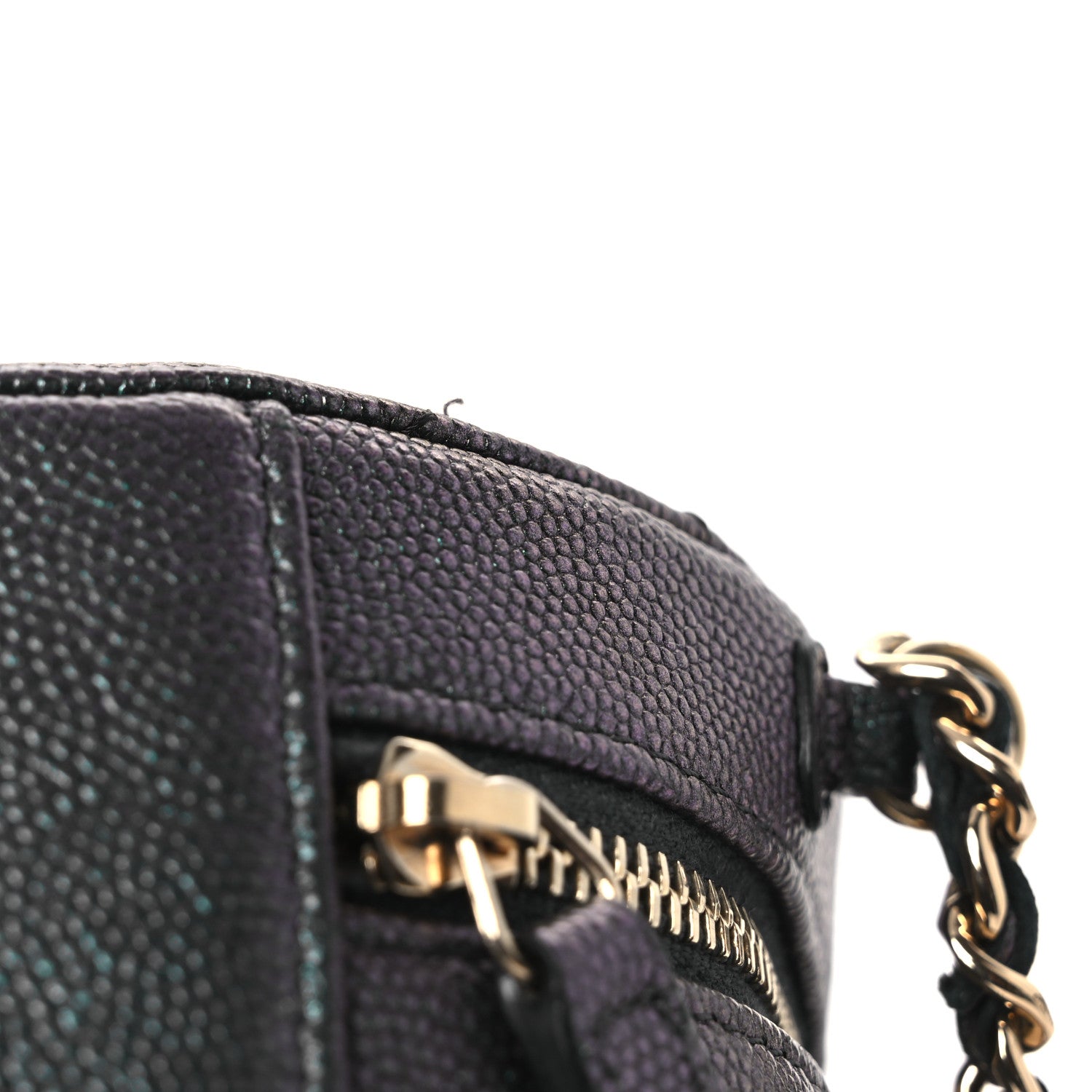 Chanel Iridescent Caviar Quilted Round Clutch With Chain Black 11 of 11