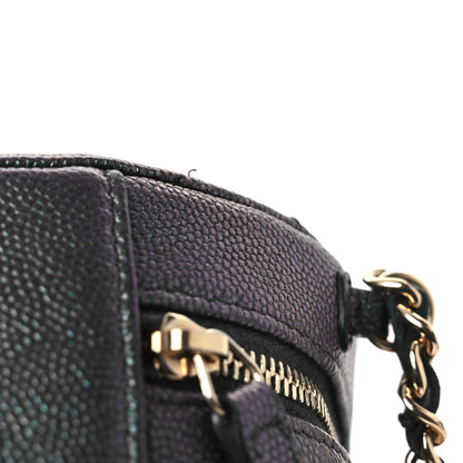 Chanel Iridescent Caviar Quilted Round Clutch With Chain Black 11 of 11