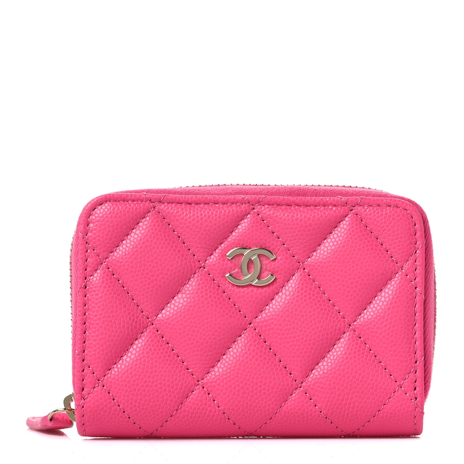 Chanel Caviar Quilted Zip Coin Purse Rose 1 of 10