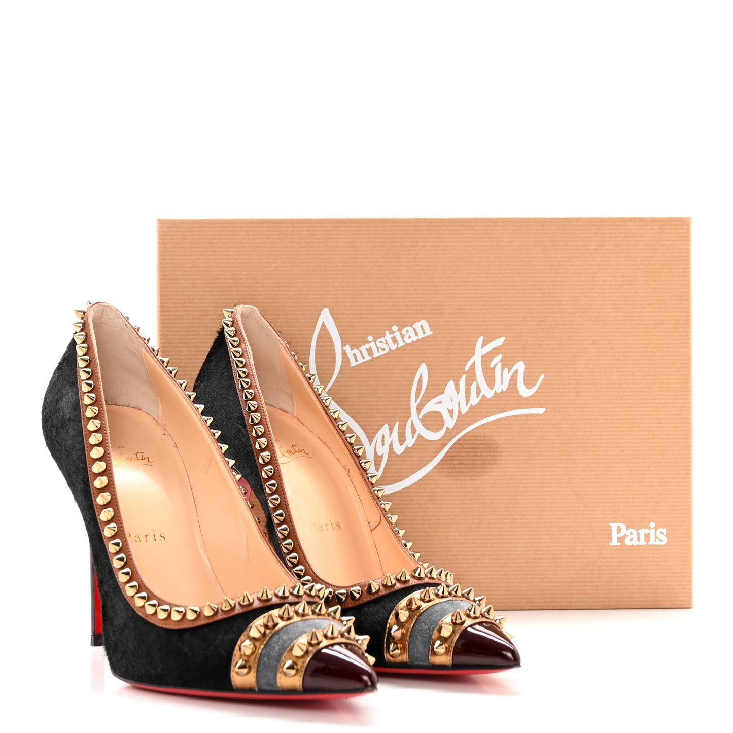 Pony Hair Malabar Hill Spikes 100 Pumps 38.5 Black