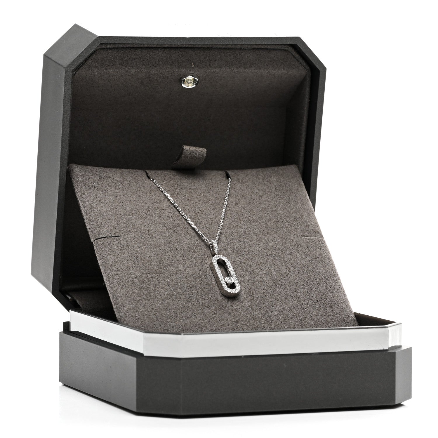 Messika 18K White Gold Diamond LM Move Uno Pave Pendant Necklace 5 of 5