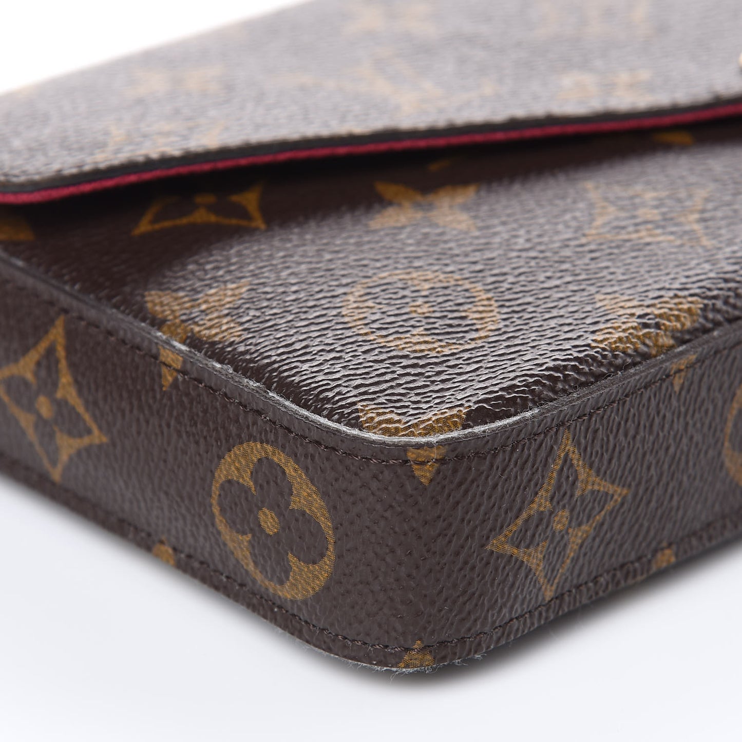 Monogram Pochette Felicie Chain Wallet Fuchsia