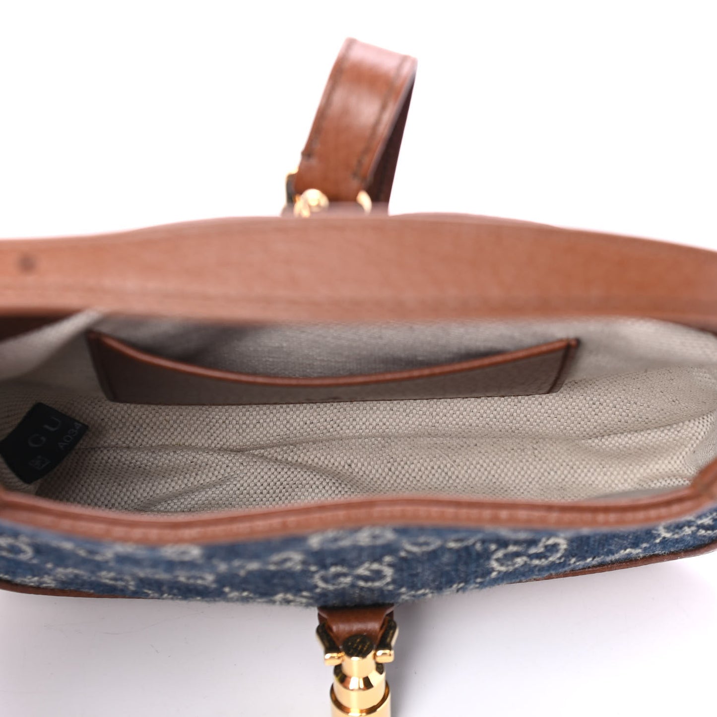 New Denim GG Monogram Calfskin Mini Jackie 1961 Hobo Blue Tea Cuir