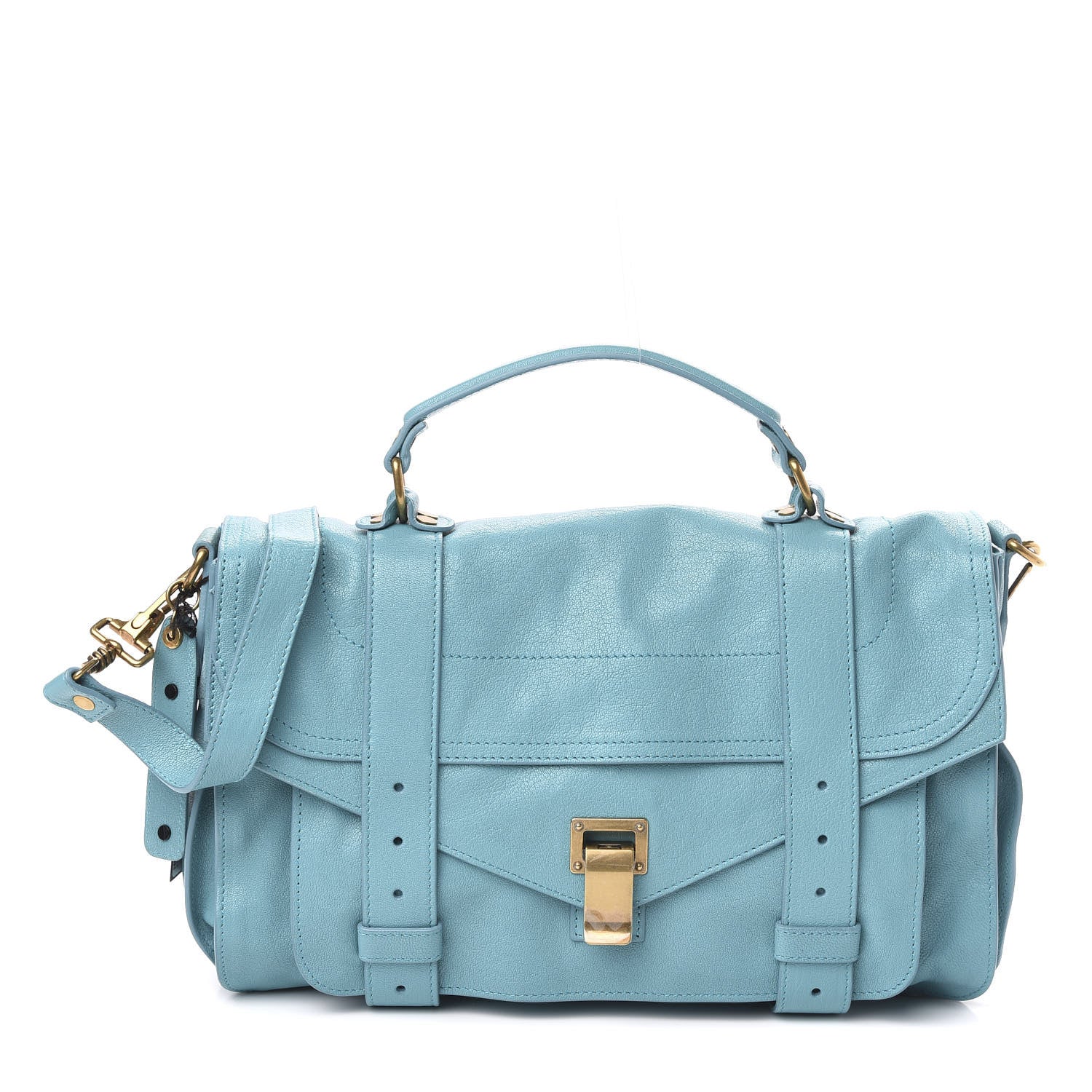 Proenza Schouler Lambskin Medium PS1 Satchel Lagoon 1 of 9