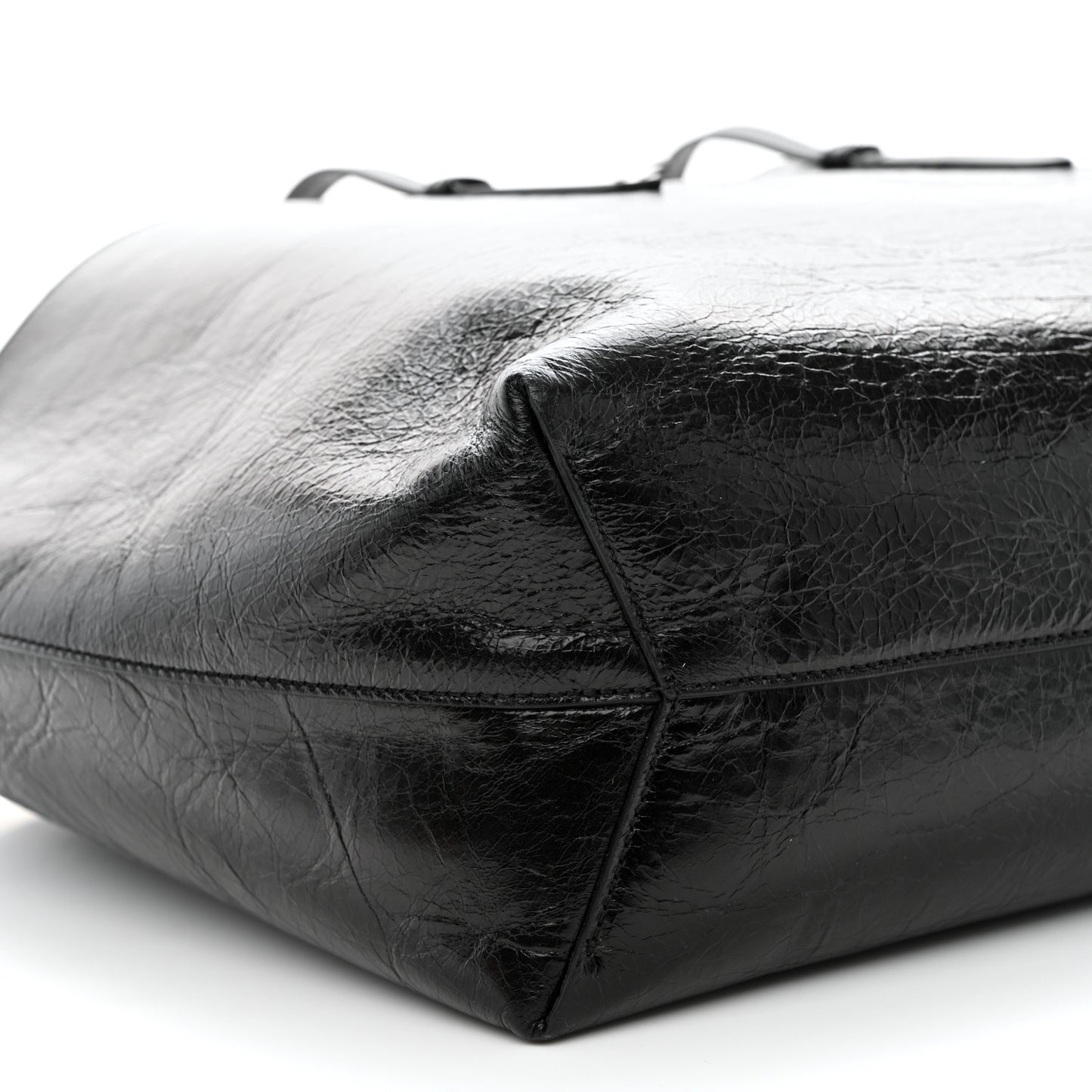 Calfskin Binder Shopper Tote Black