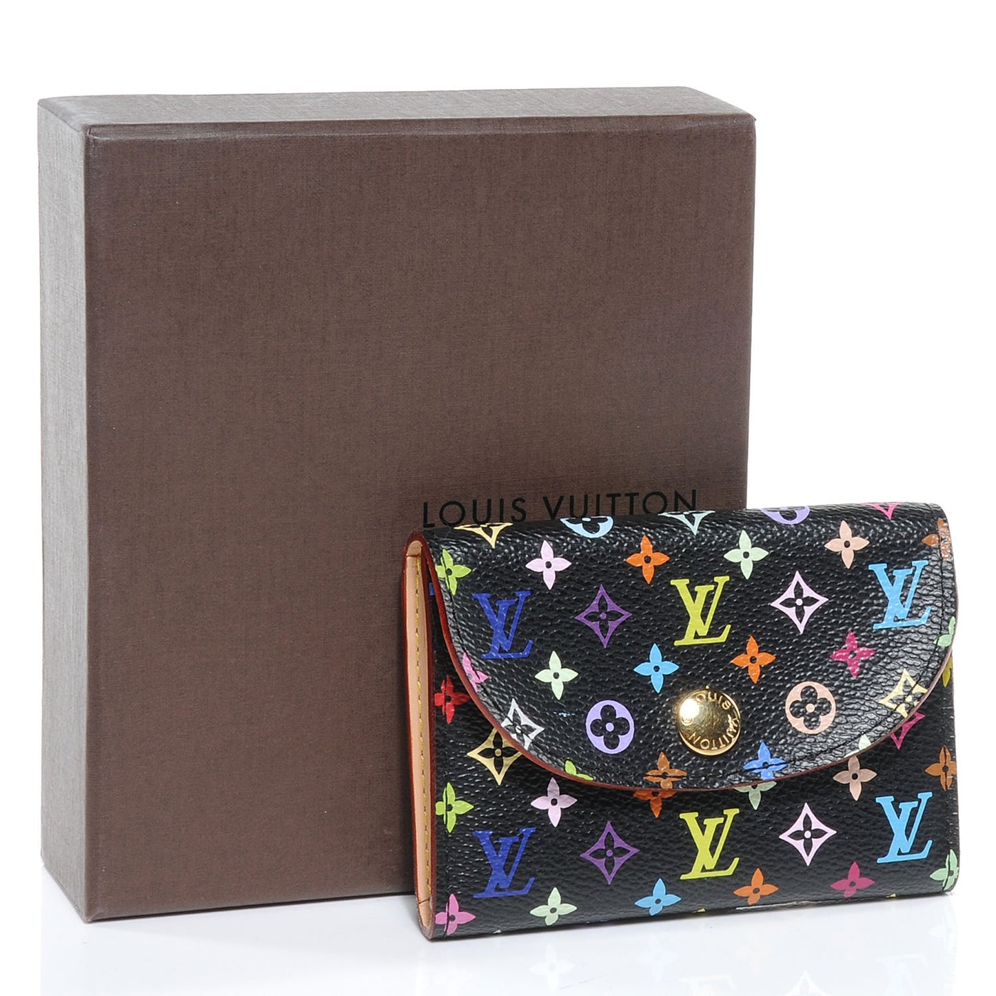 Monogram Multicolor Business Card Holder Black