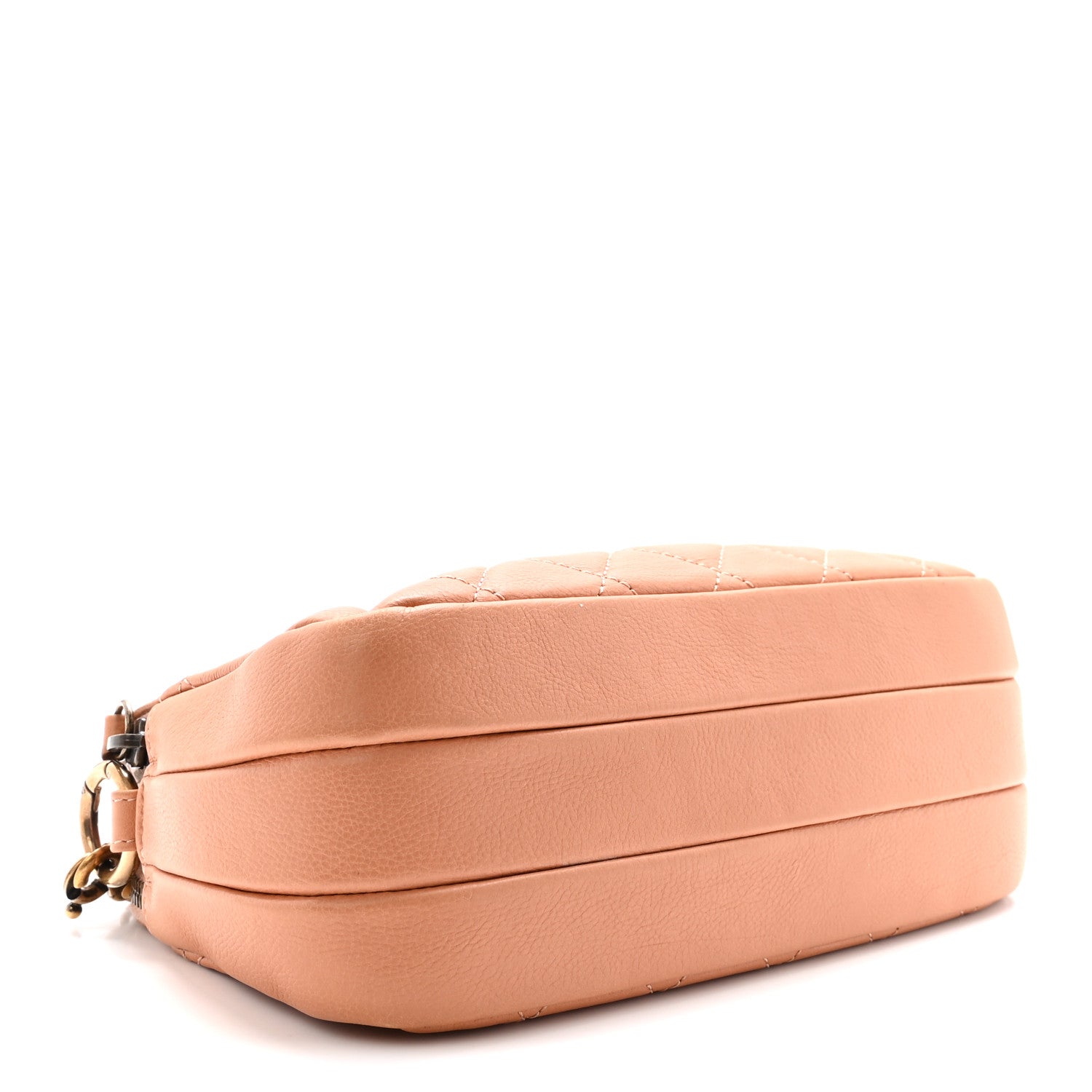 Chanel Calfskin Quilted Crown CC Double Zip Bag Beige 4 of 10
