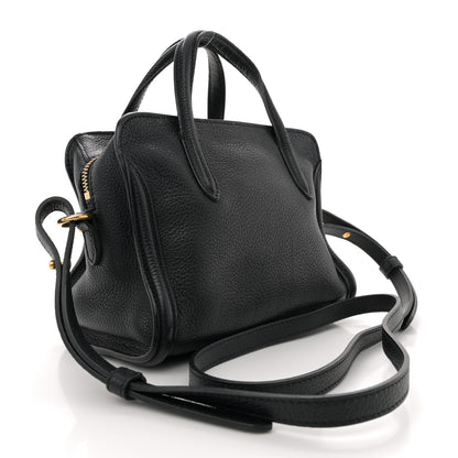 Alexander McQueen Pebbled Calfskin Mini Skull Padlock Zip Around Tote Black 3 of 13
