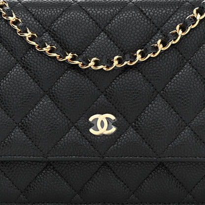 Chanel Caviar Quilted Wallet On Chain WOC Black 9 of 12