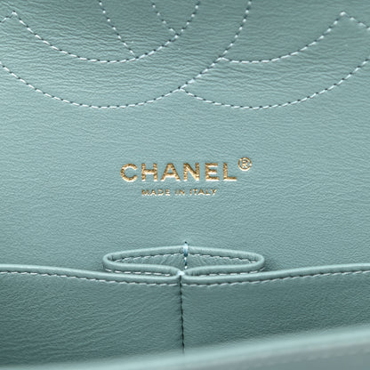 Chanel Iridescent Caviar Quilted Jumbo Double Flap Light Blue 6 of 11