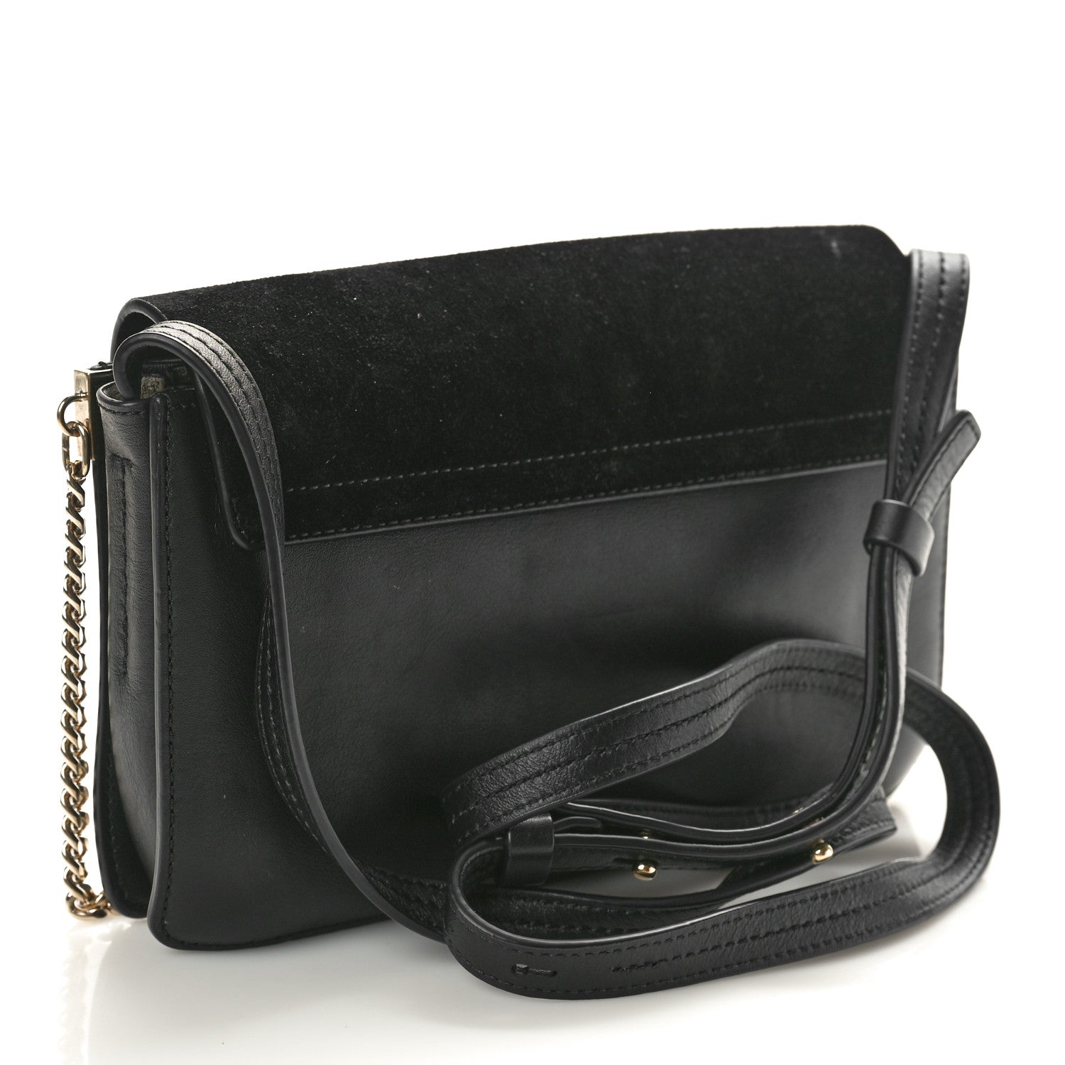 Chloe Suede Calfskin Small Faye Shoulder Bag Black 3 of 9