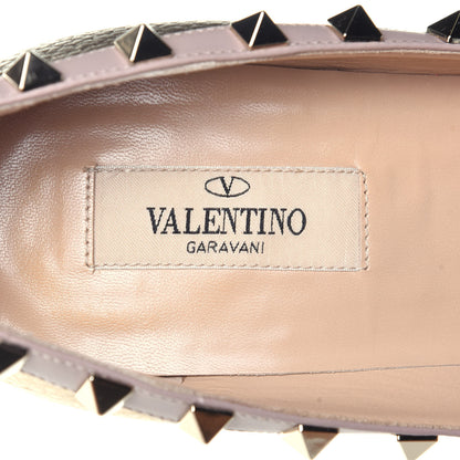 Valentino Garavani Metallic Pebbled Calfskin Rockstud 100mm Pumps 38 Mekong Poudre 9 of 12