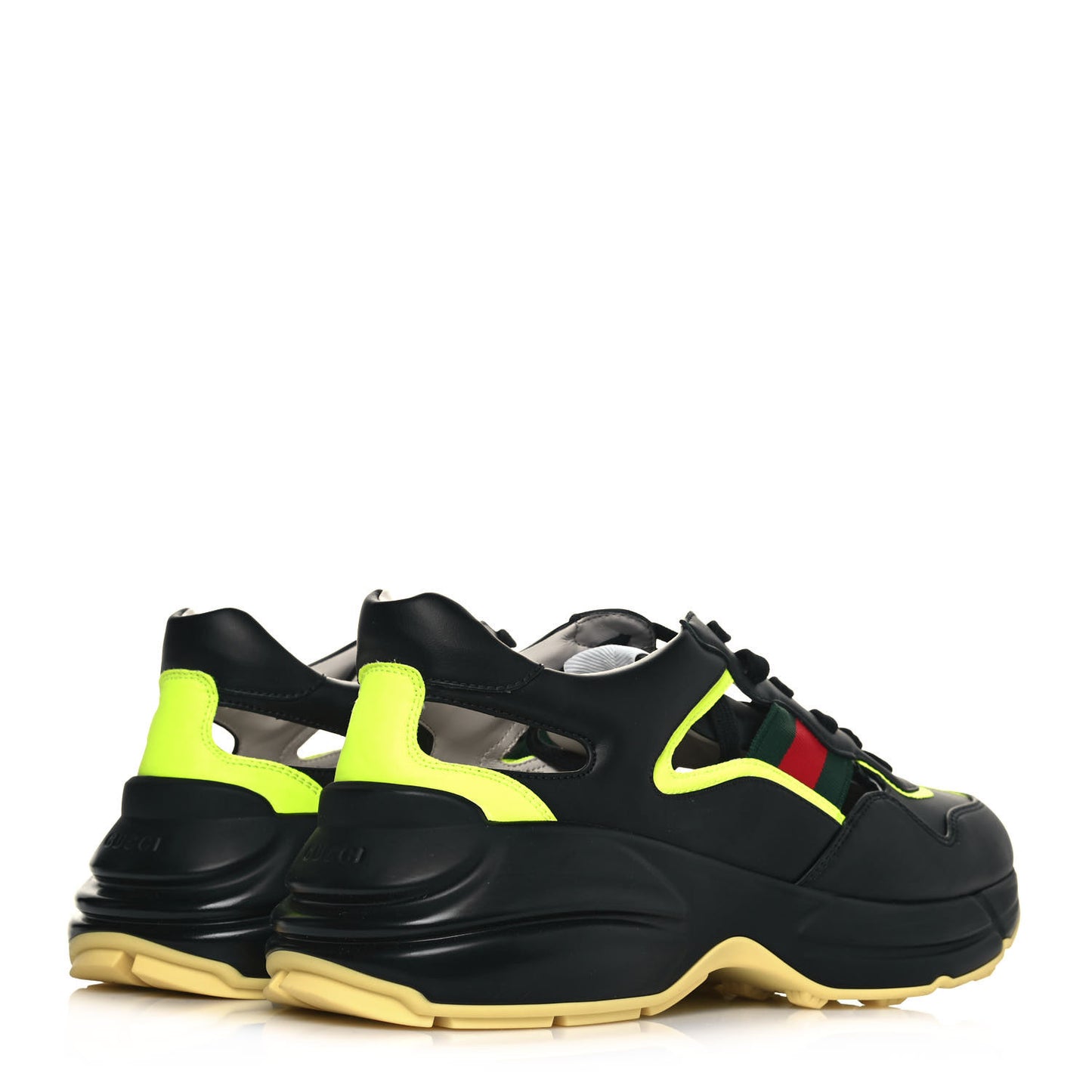 Demetra Web Mens Rhyton Cut Out Sneakers 10.5 Black Yellow Fluo