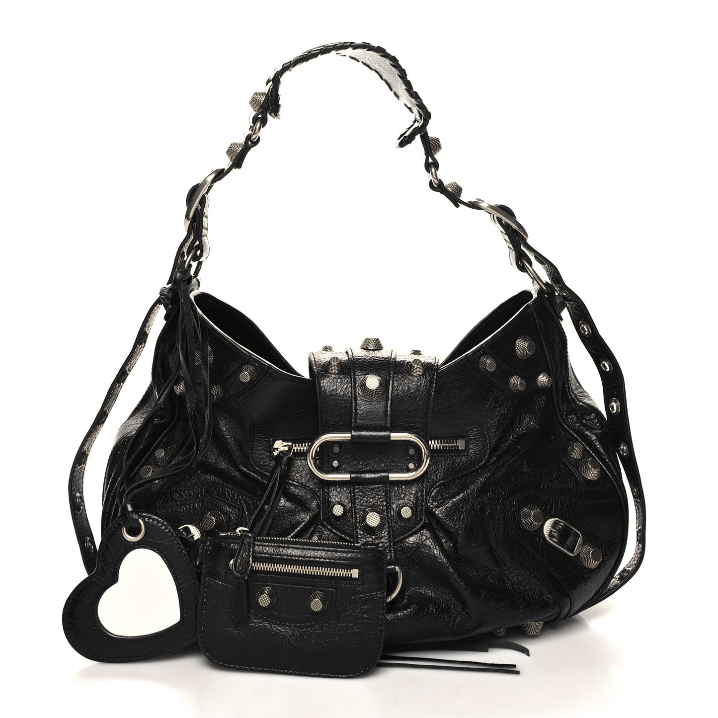 Agneau Arena Medium Le Cagole Shoulder Bag Black