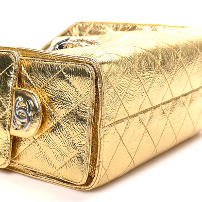 Chanel Metallic Aged Calfskin Quilted Mini Chanel 25 Handbag Gold 8 of 10