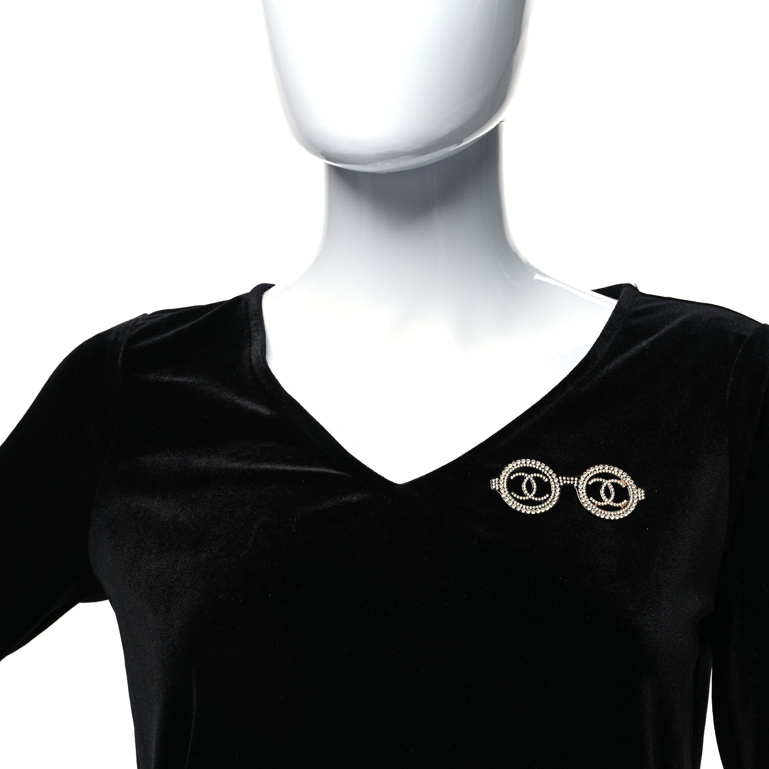 Chanel Crystal CC Sunglasses Brooch Silver 2 of 5