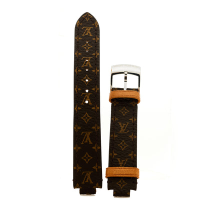 Louis Vuitton Stainless Steel Monogram 35mm Tambour Moon Dual Time Quartz Watch Silver 5 of 6