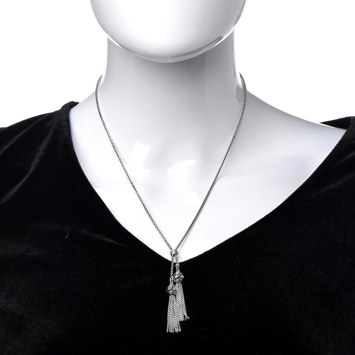 Sterling Silver Diamond Renaissance Tassel Necklace