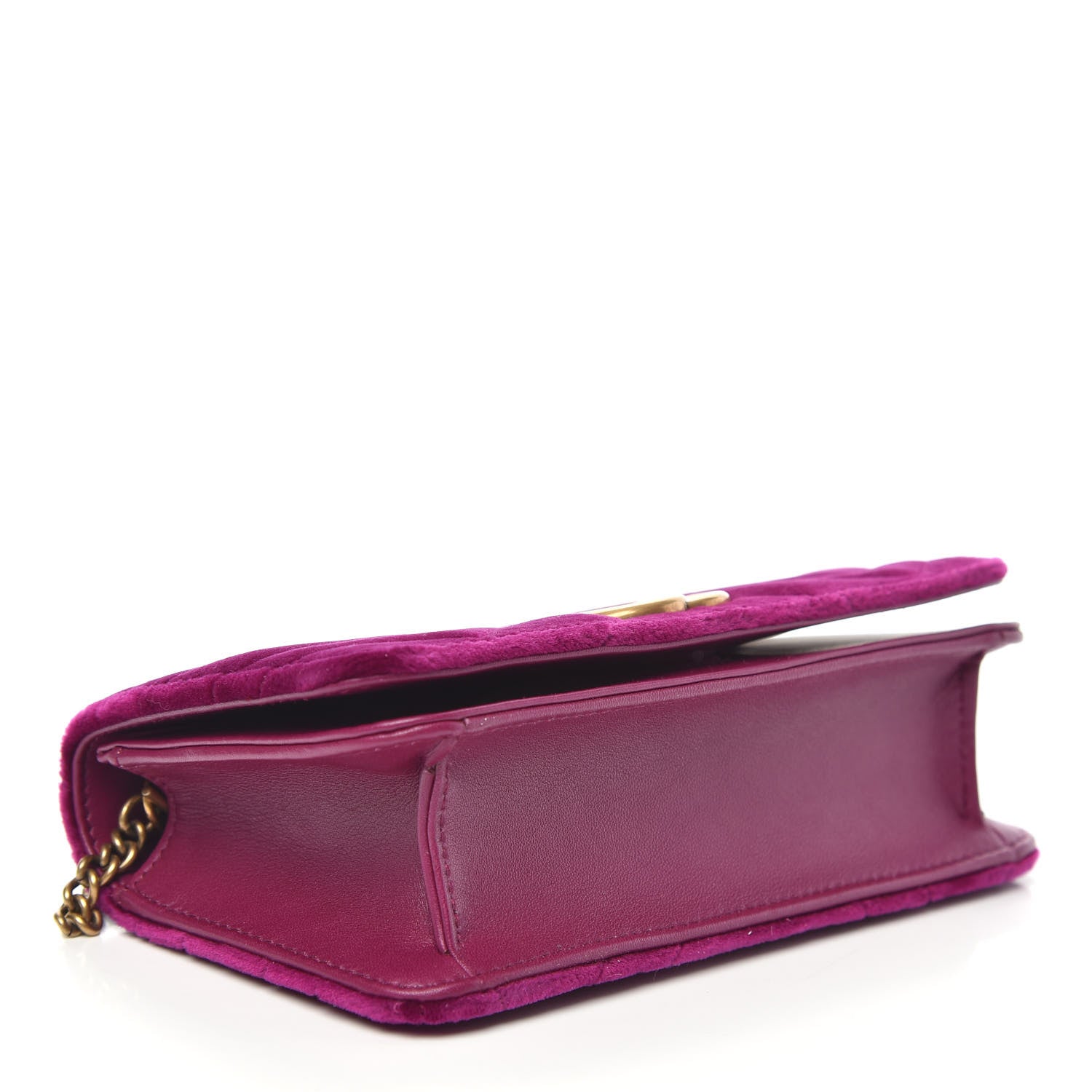 Gucci Velvet Matelasse GG Marmont Mini Bag Fuchsia Violet Cyclamen 4 of 9