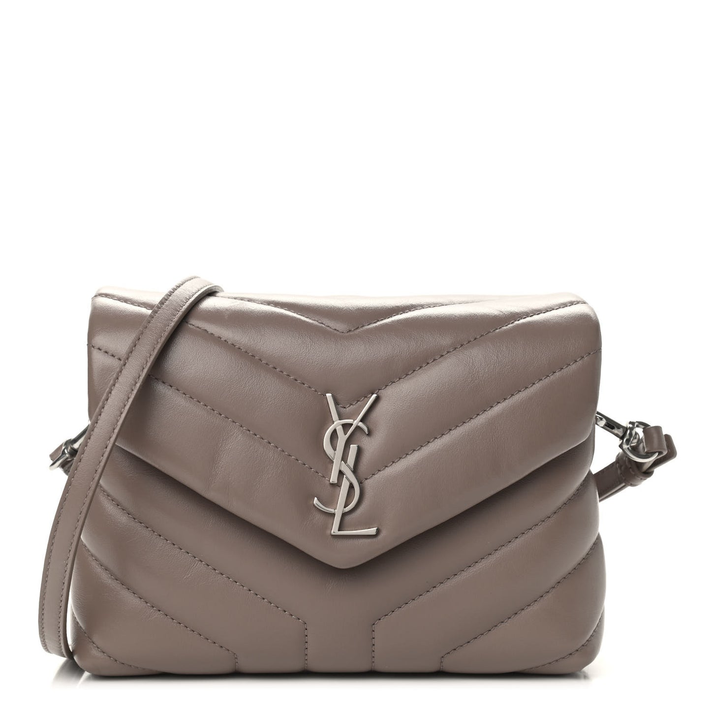 Calfskin Y Quilted Monogram Toy Loulou Satchel Dusty Grey