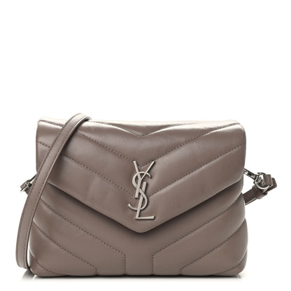 Saint Laurent Calfskin Y Quilted Monogram Toy Loulou Satchel Dusty Grey 1 of 9