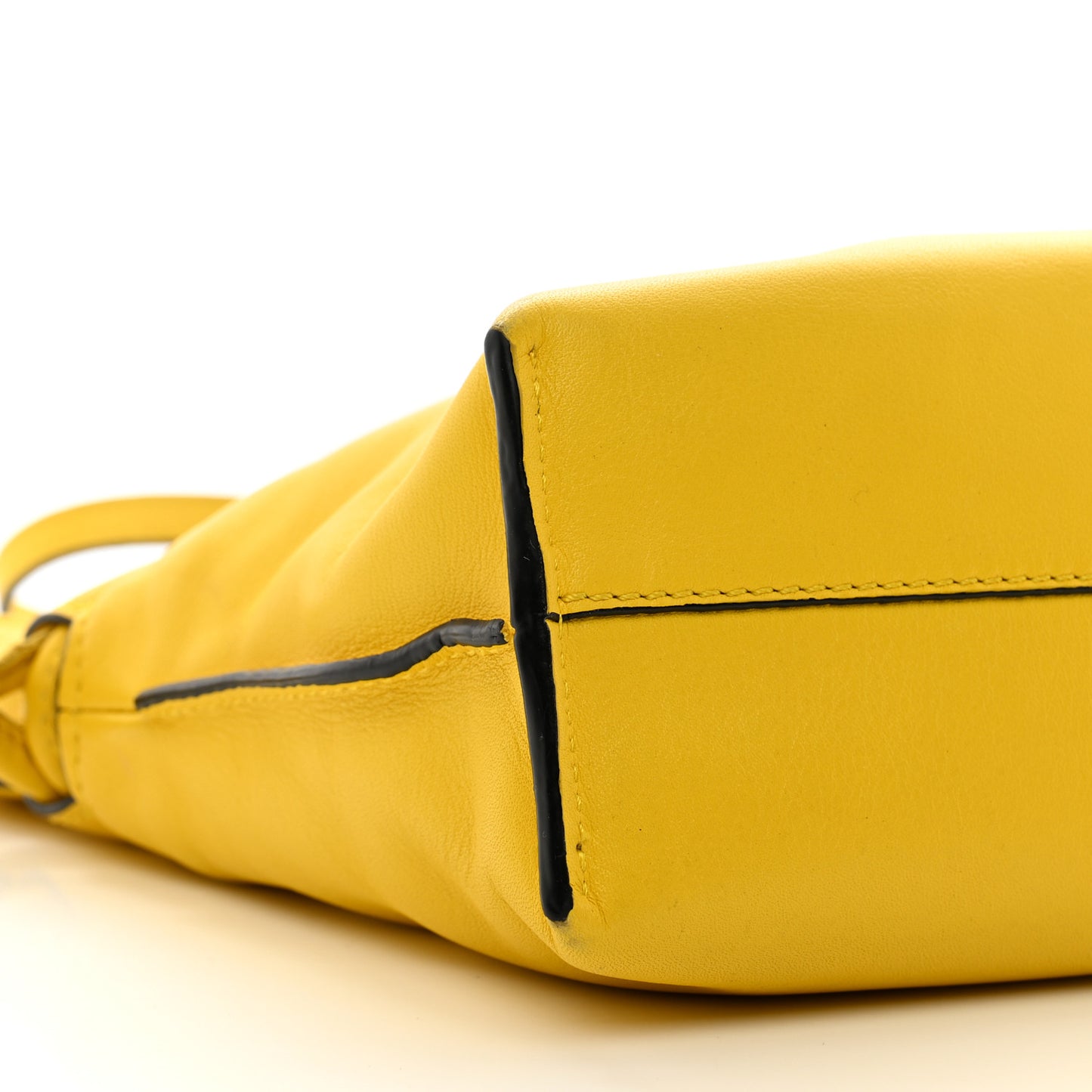 Calfskin Mini Flamenco Knot Clutch Mustard