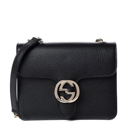 Gucci Dollar Calfskin Small Interlocking G Shoulder Bag Black 1 of 9
