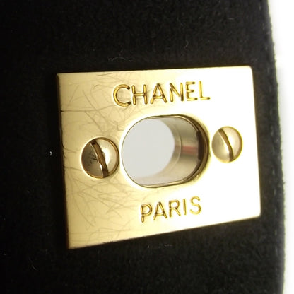 Chanel Suede Square Quilted Jumbo Flap Black 7 of 9