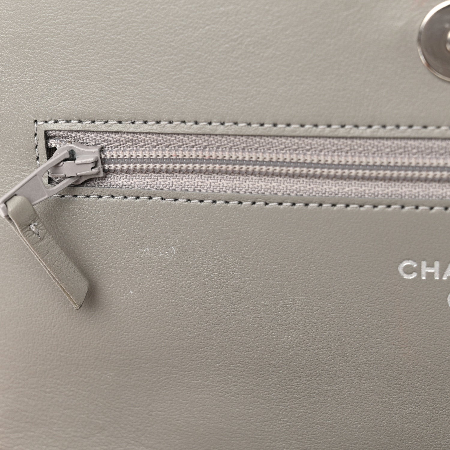 Chanel Caviar Quilted Boy Wallet On Chain WOC Grey 12 of 16