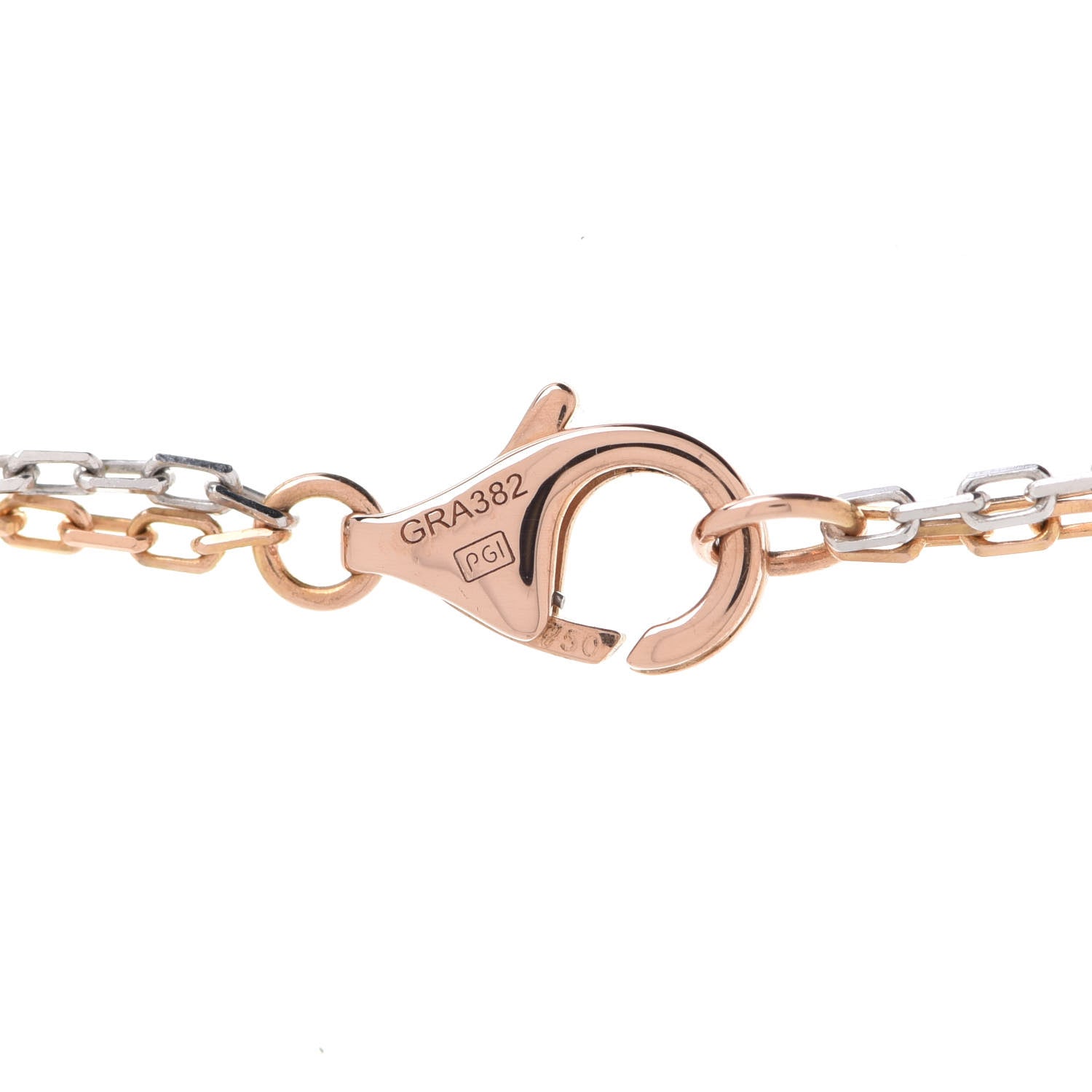 Cartier 18K White Pink Gold Diamond Three Ring LOVE Pendant Necklace 6 of 7