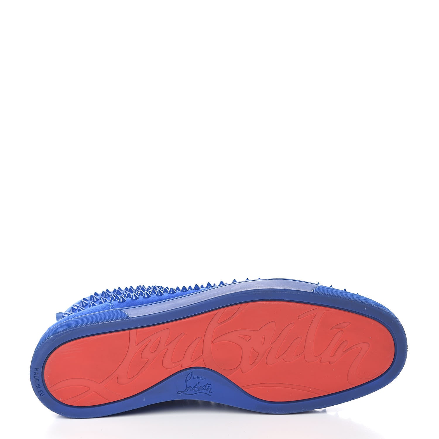 Christian Louboutin Suede Mens Louis Spikes Flat Sneakers 43 Azzurro 7 of 10