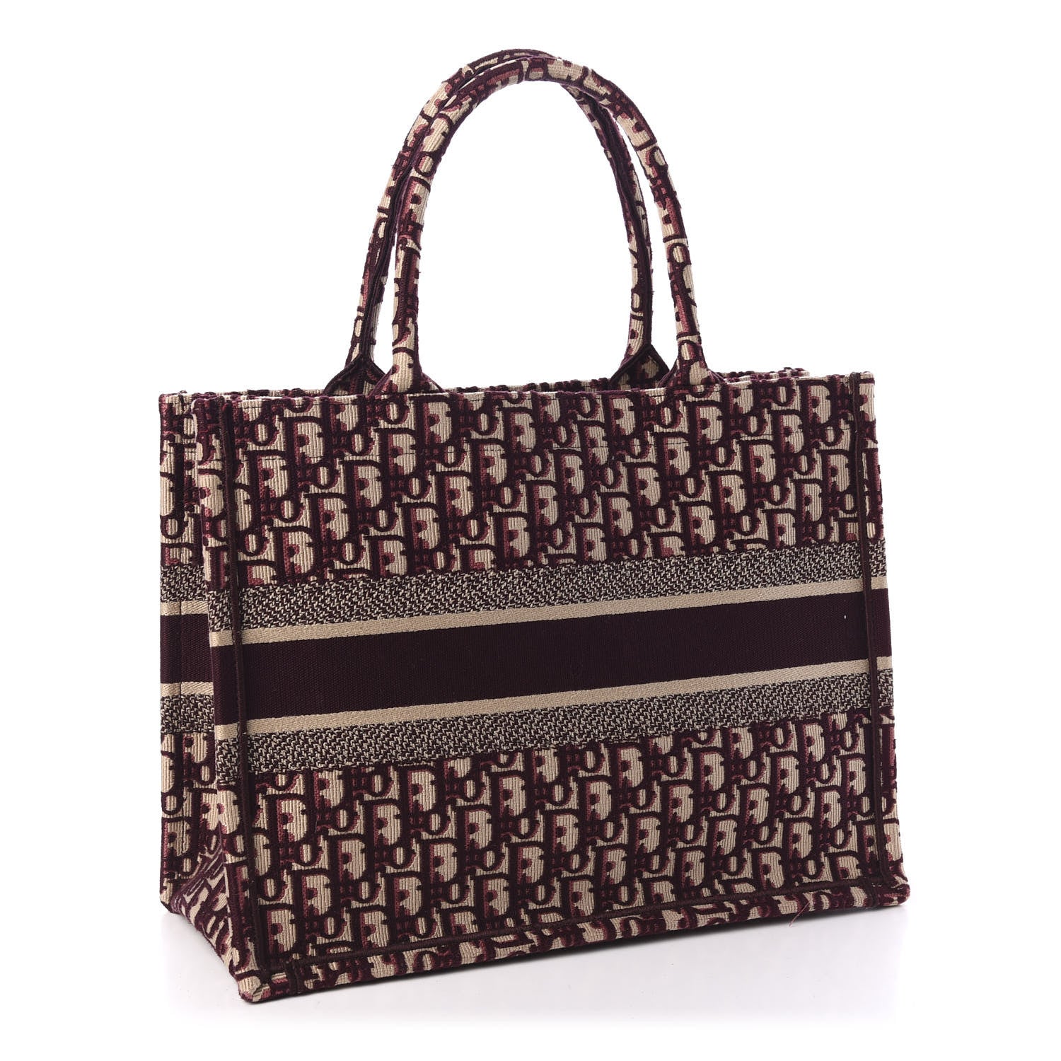 Christian Dior Oblique Medium Book Tote Burgundy Multicolor 2 of 9