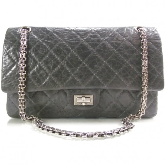 Distressed Leather 50th Anniversary 2.55 Reissue 226 Flap Grey
