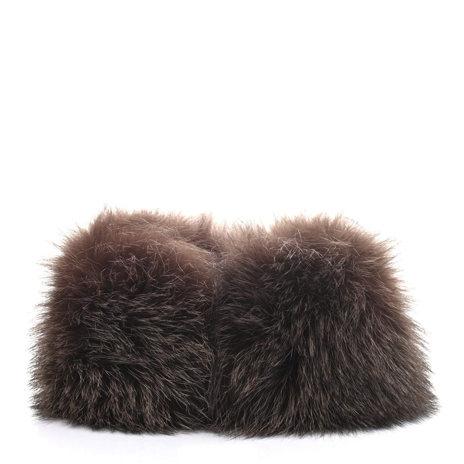 Hermes Fox Fur Silk Muffler Collar 1 of 7