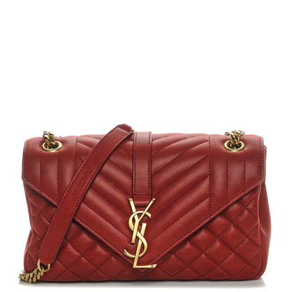 Saint Laurent Sheepskin Tri-Quilt Monogram Medium Soft Envelope Bag Red 1 of 7